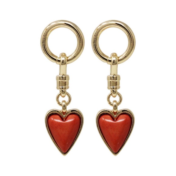 NWT BCBGeneration Cabochon Heart Drop Earrings - Picture 7 of 14